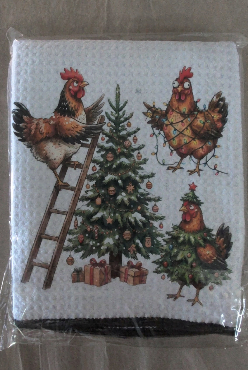 Christmas Chicken Kitchen Towel
