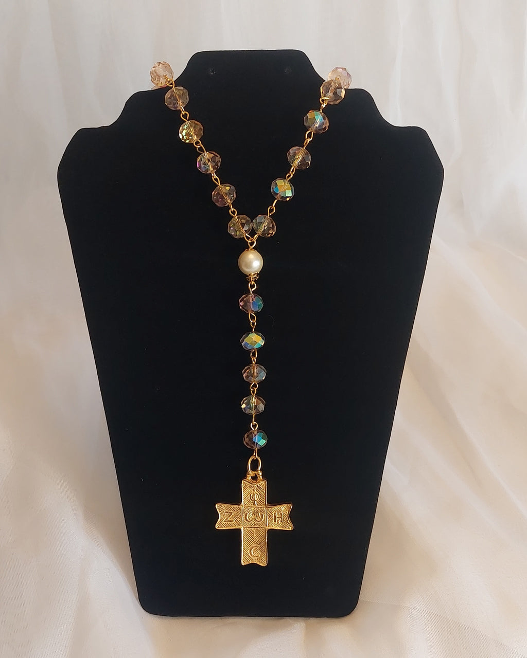 Phos Zoe light and life cross pendant necklace