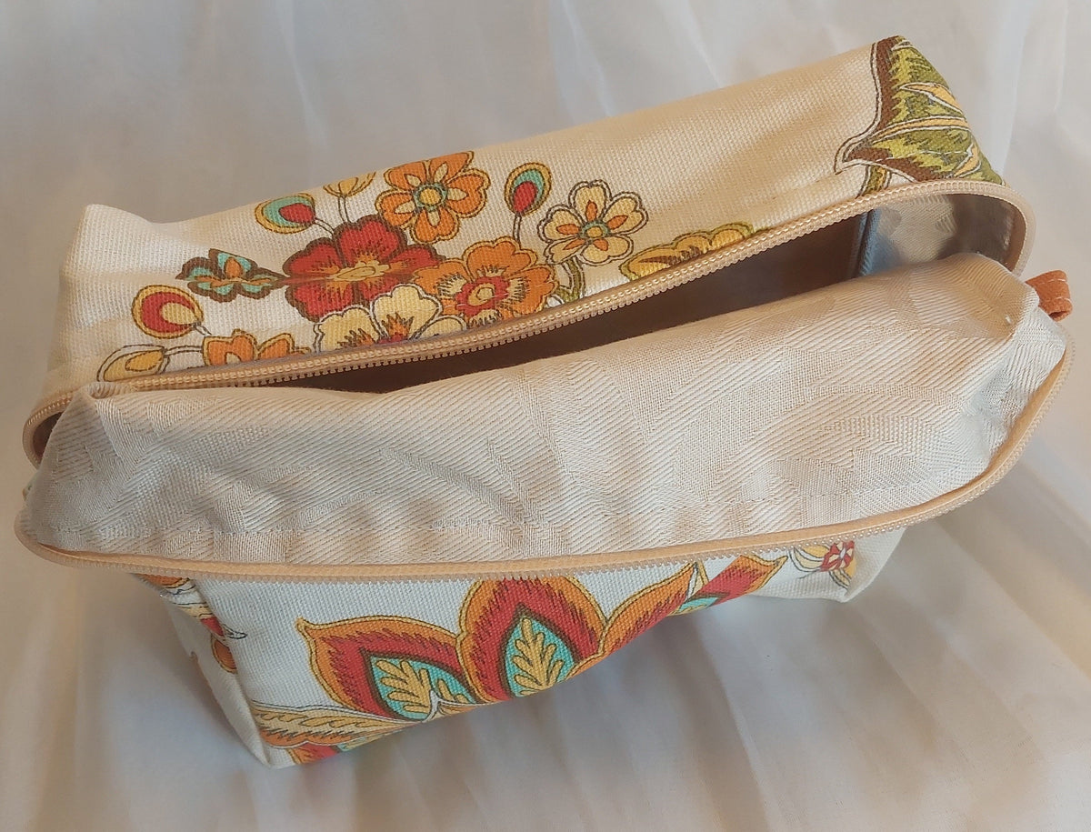 Floral makeup bag