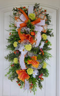 Orange hibiscus door hanger