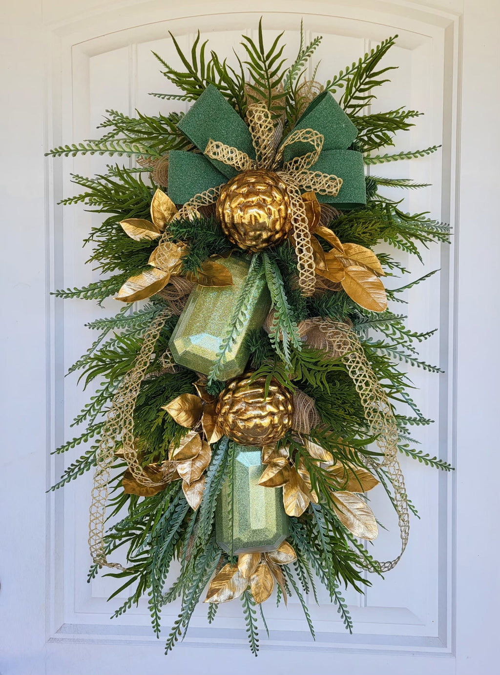Green and Gold Door Swag
