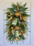 Green and Gold Door Swag