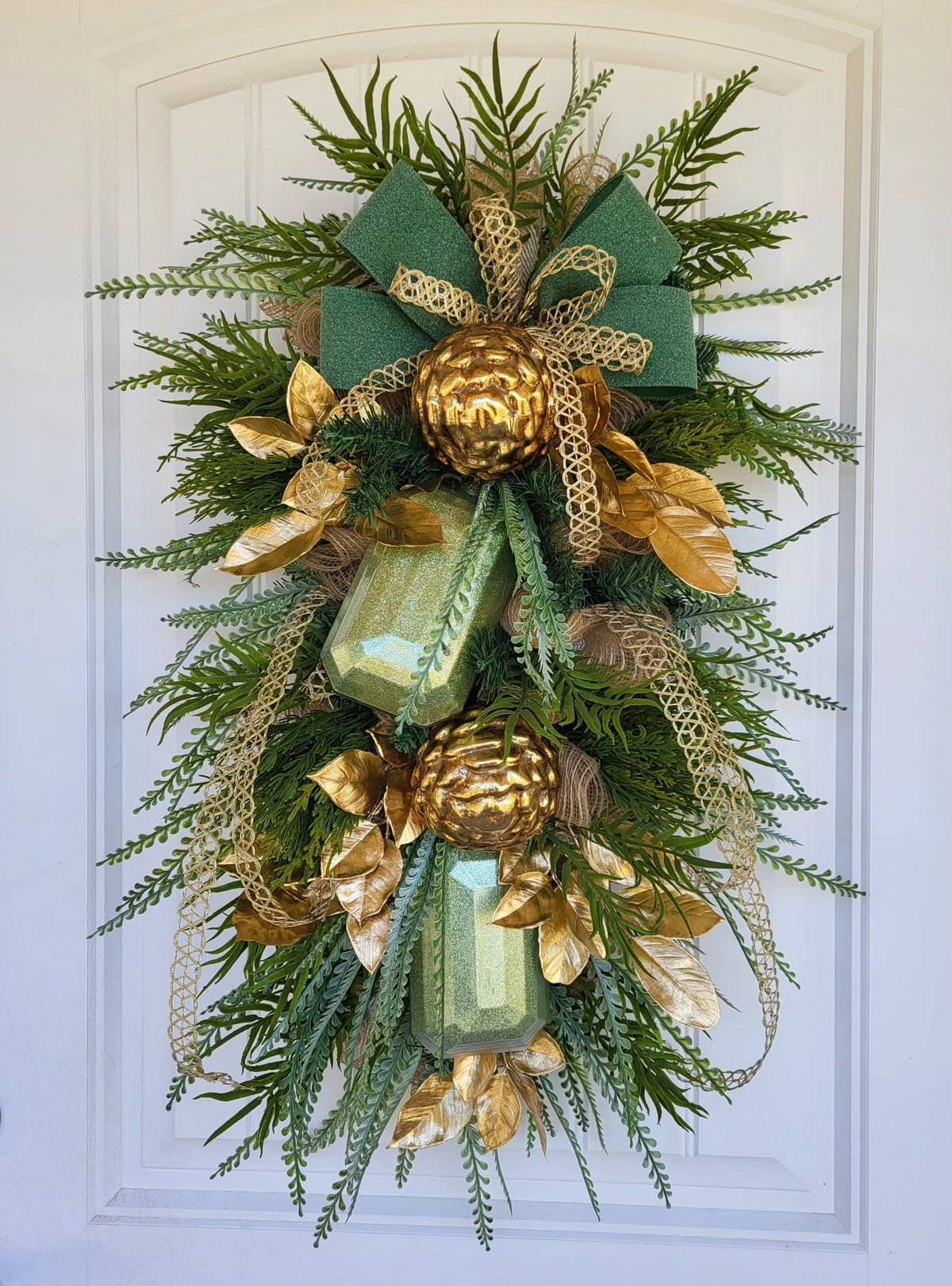 Green and Gold Door Swag