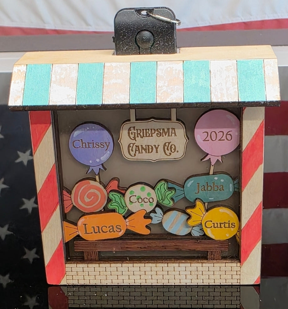 Lighted Personalized Candy Store Christmas Ornament | Sweet Shop Holiday Keepsake