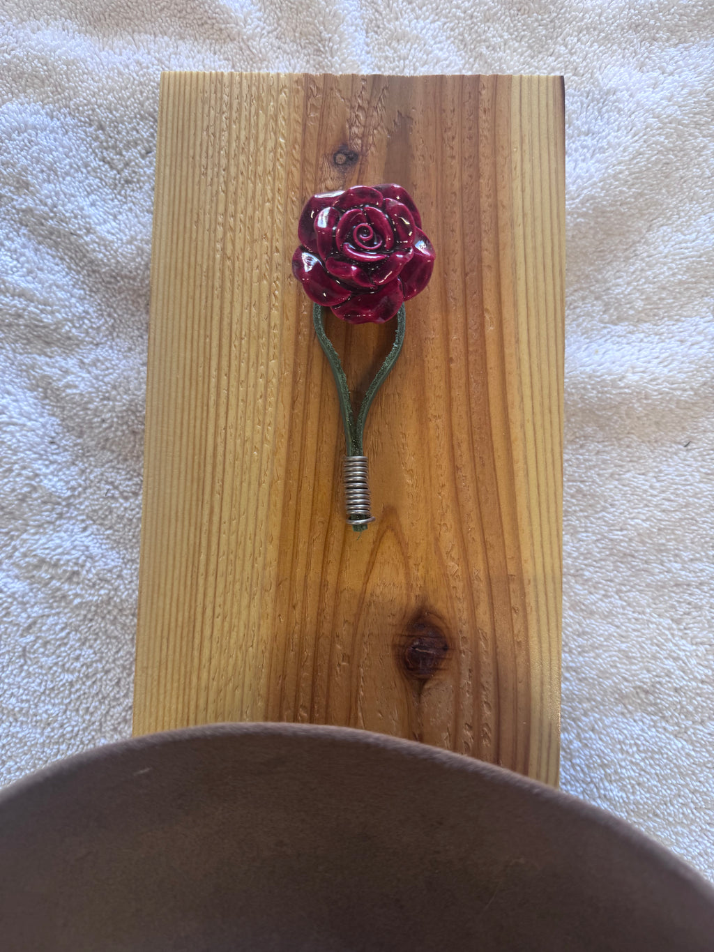 Upcycle Red Rose Hat Rack