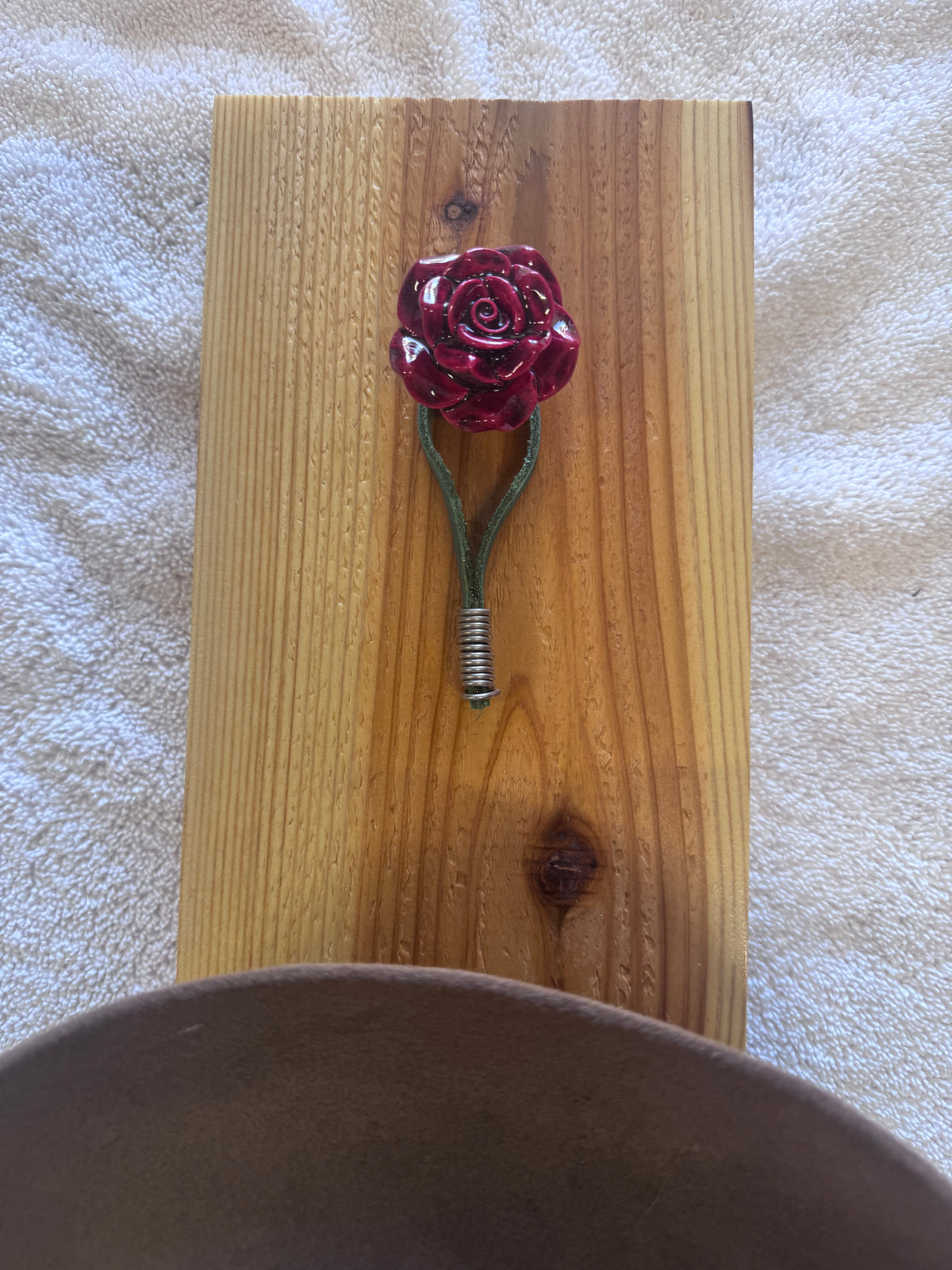 Upcycle Red Rose Hat Rack