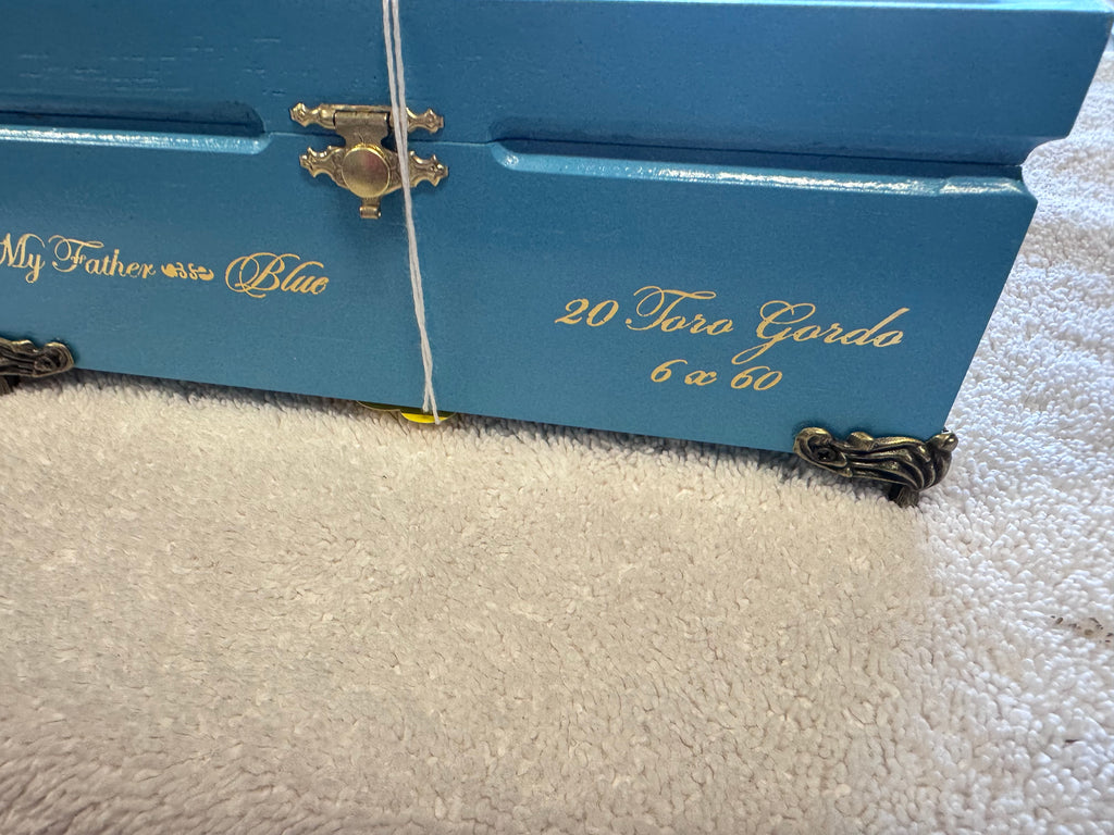 Baby blue cigar box - jewelry/keepsake box