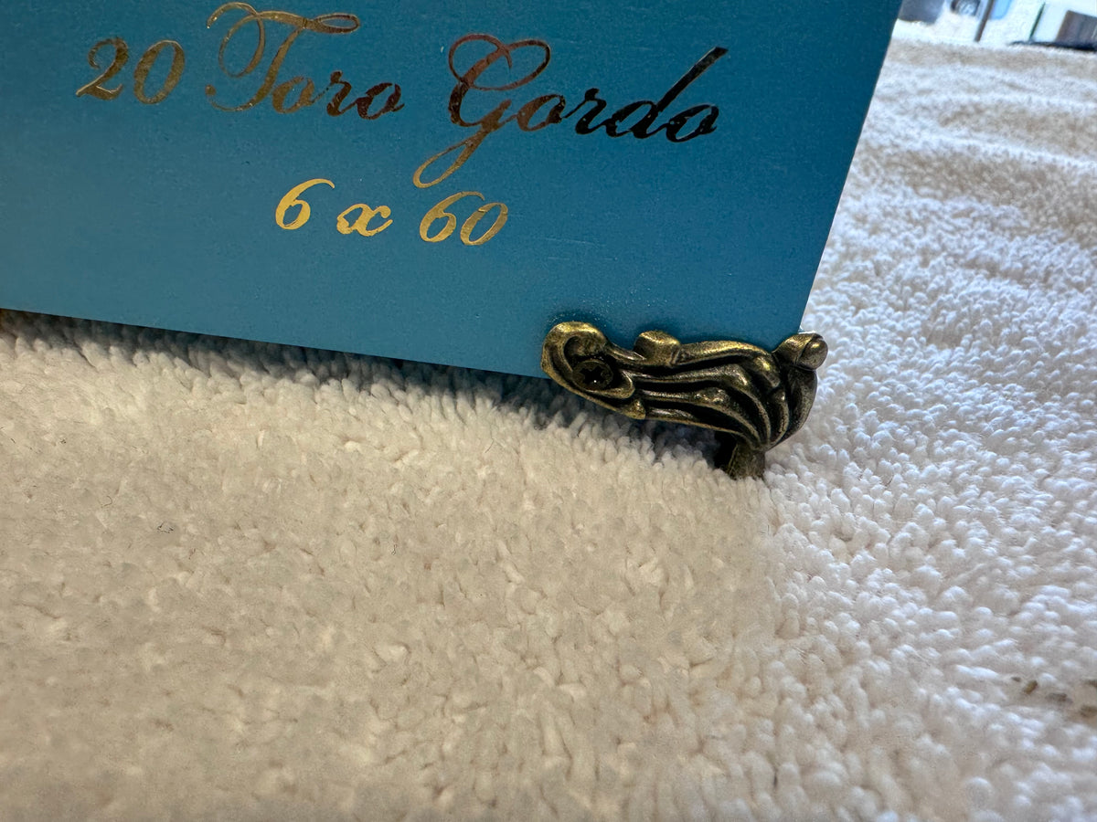 Baby blue cigar box - jewelry/keepsake box