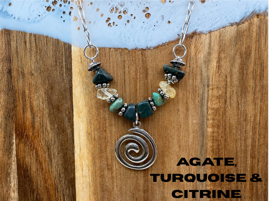Natural Stone Charm Necklaces