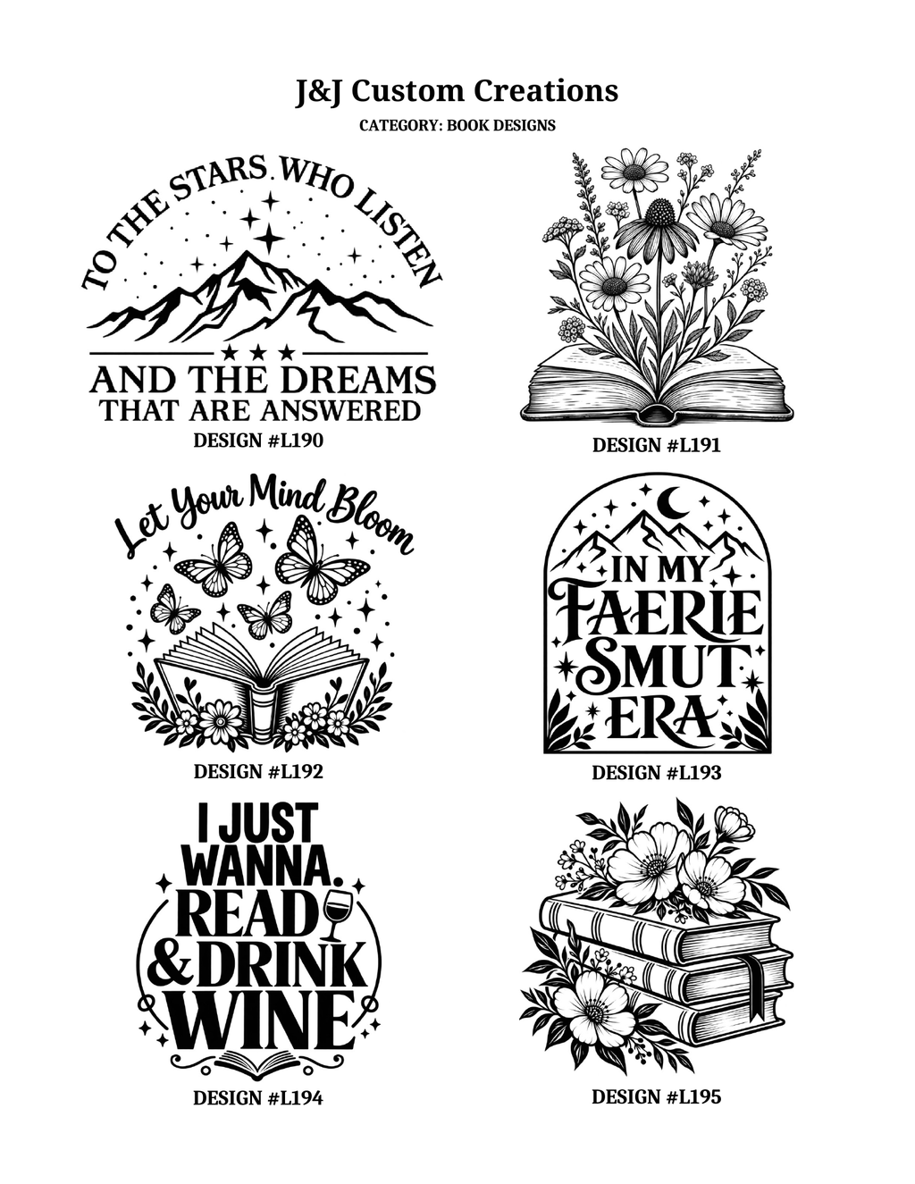 Book Laser Engraved Cutting Boards – Choose Your Design