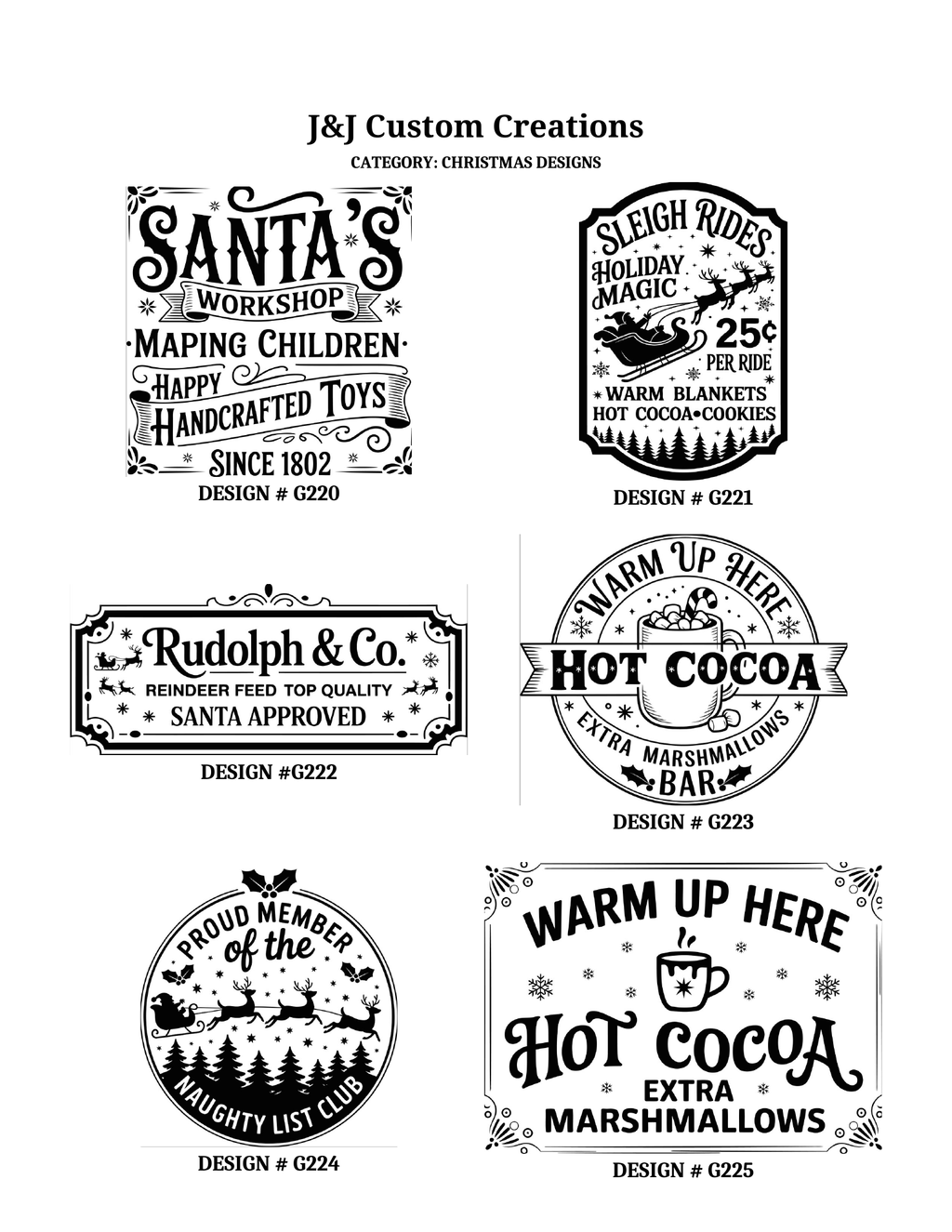 Christmas Laser Engraved Cutting Boards – Choose Your Design