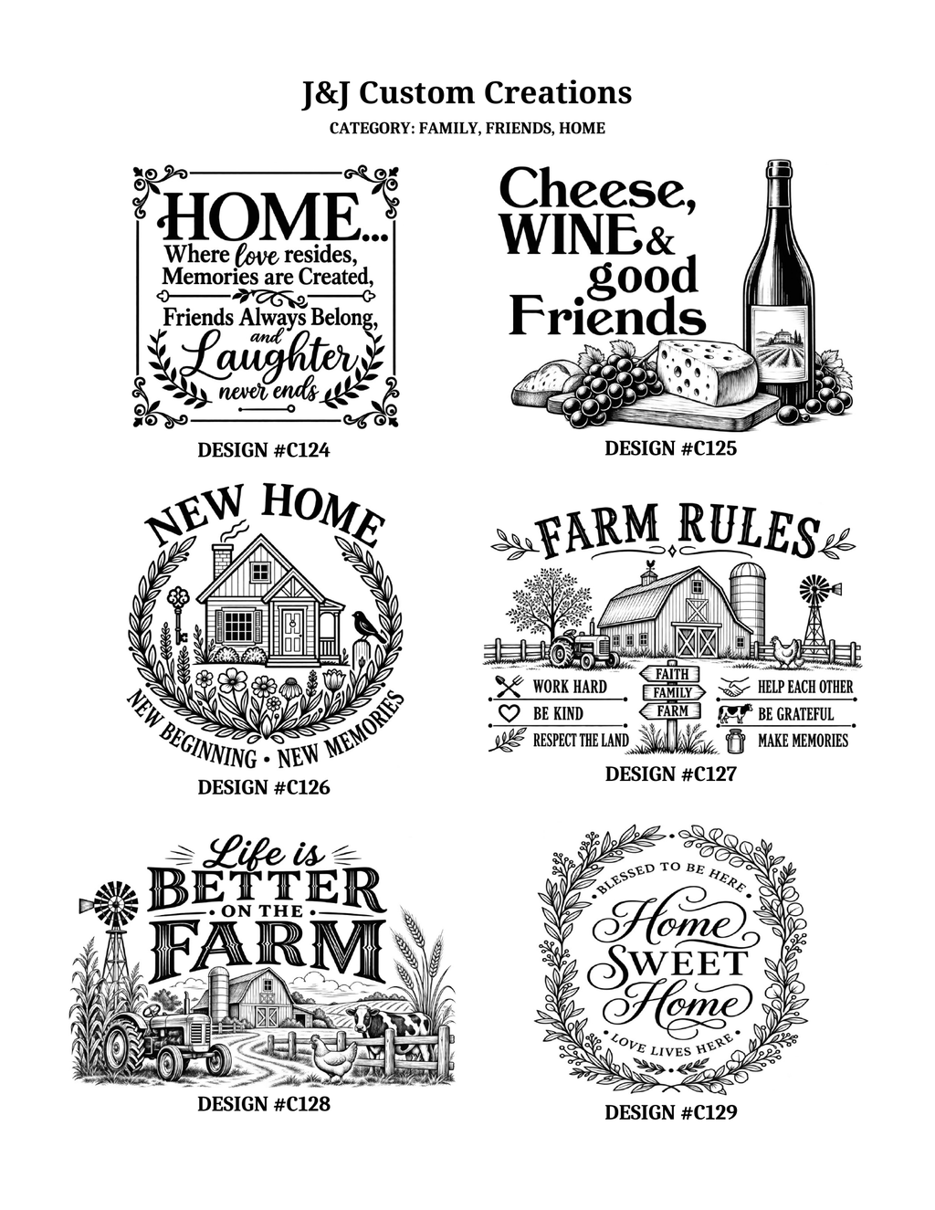 Kitchen Laser Engraved Cutting Boards – Choose Your Design