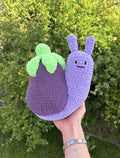 Crochet Eggplant Snail