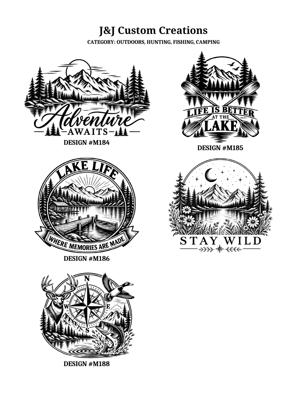 Outdoor  Wildlife, Cutting Boards Laser Engraved Cutting Boards – Choose Your Design