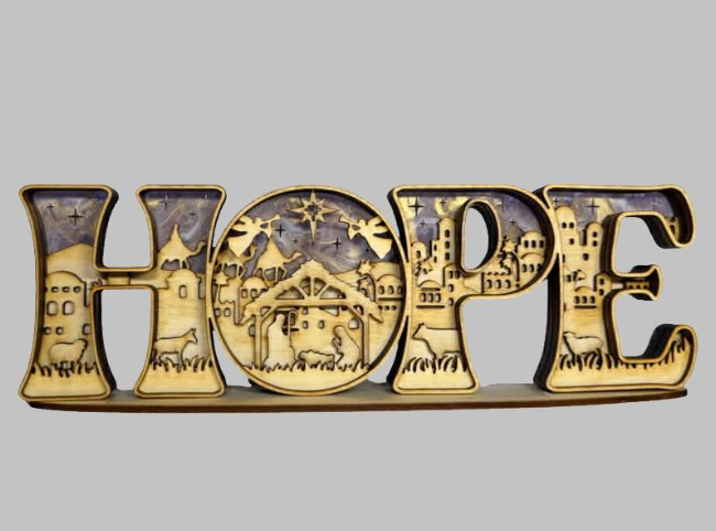Nativity "HOPE" Sign