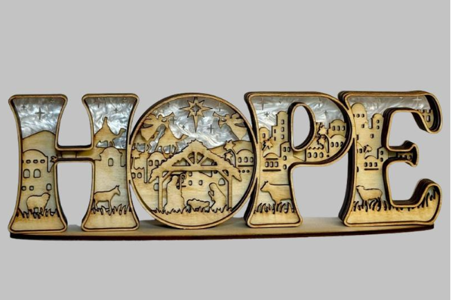 Nativity "HOPE" Sign