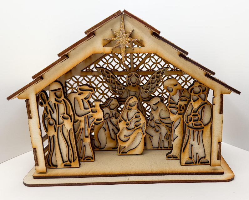 Handcrafted Shadow Box Nativity