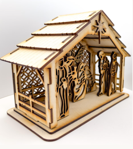 Handcrafted Shadow Box Nativity