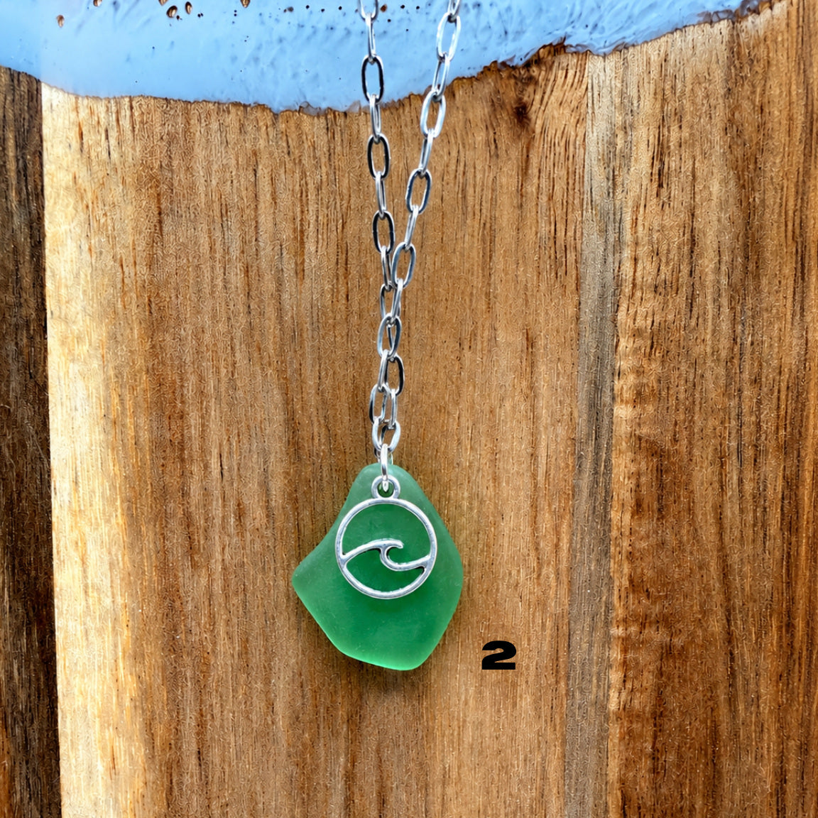 Tumbled Sea Glass Wave Necklaces