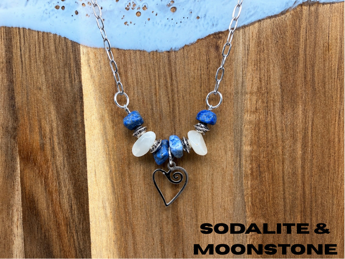 Natural Stone Charm Necklaces